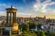 Exploring Edinburgh - image Calton Hill Castle at sunset